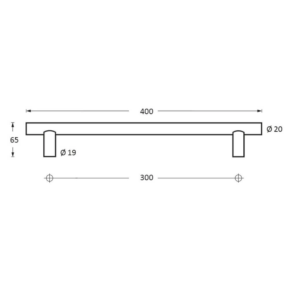 Door handle T-shape Gripon 40cm stainless steel Intersteel 8714186334034