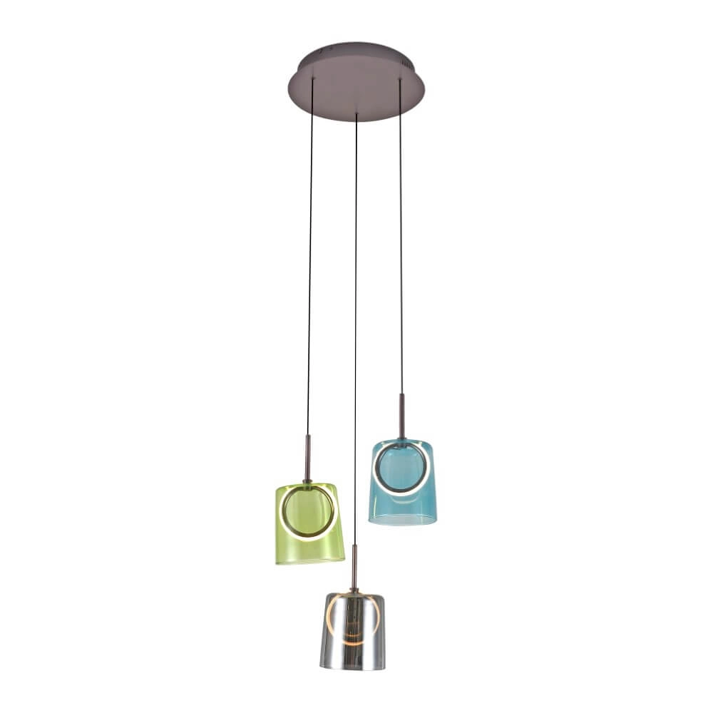Pendant lamp Zula 3-light round
