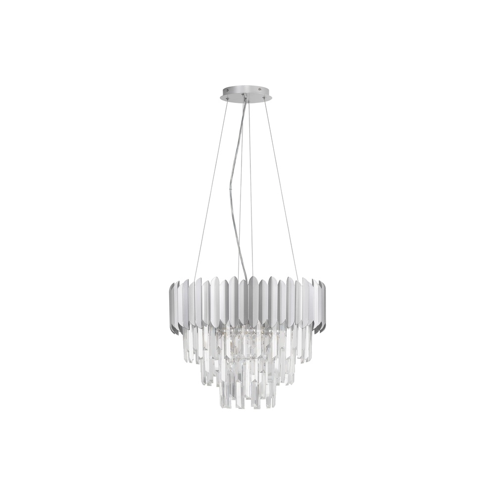Pendant lamp Magnolia chrome and crystal Ø 50cm Lyora 5212017434951