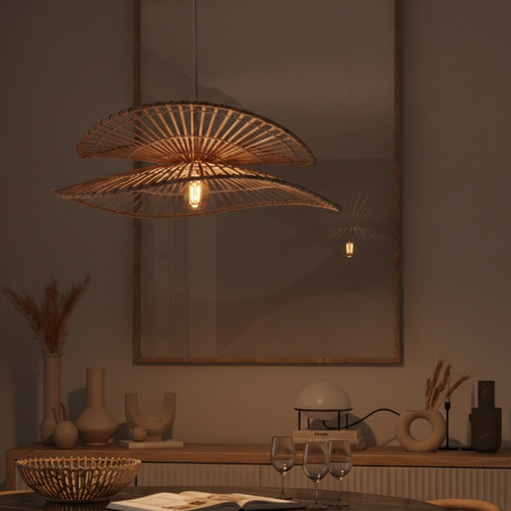 Rattan pendant lamp Artic Ø 60cm