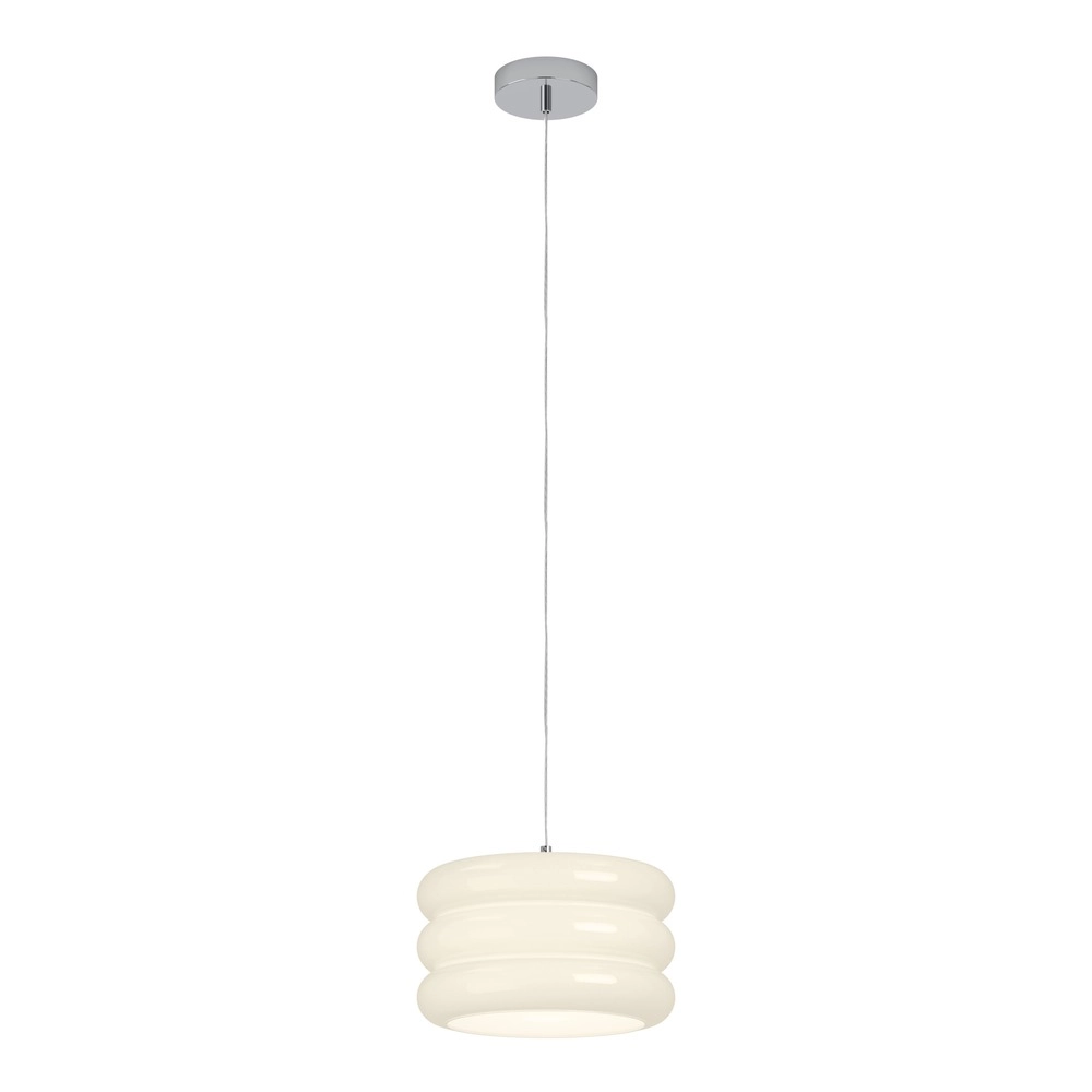 Design pendant lamp Tortora chrome with white Ø 30cm