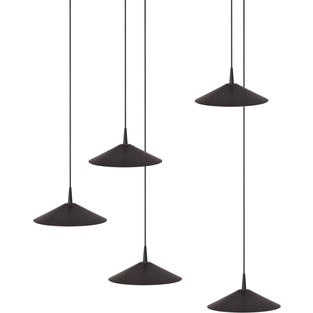 5-light pendant lamp Ceppo black Ø 22cm round Masterlight 8718121358758