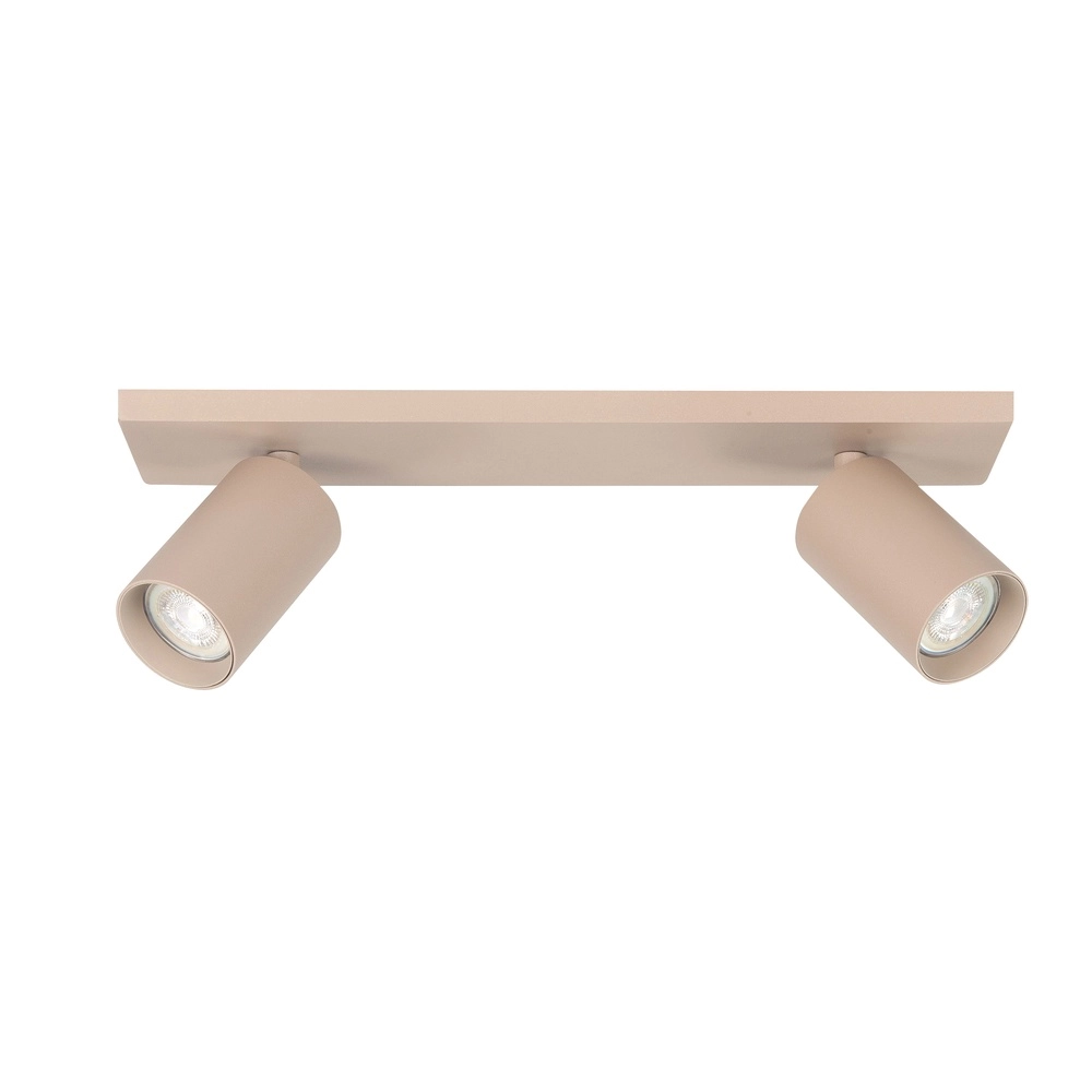 Surface-mounted spot Mila 2-light straight sand brown