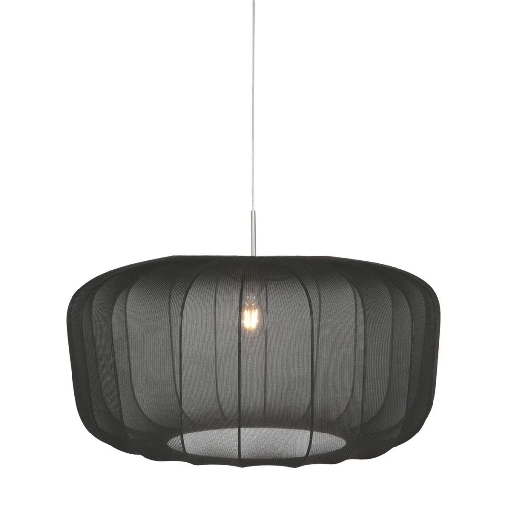 Black pendant lamp Vela Lino Ø60cm