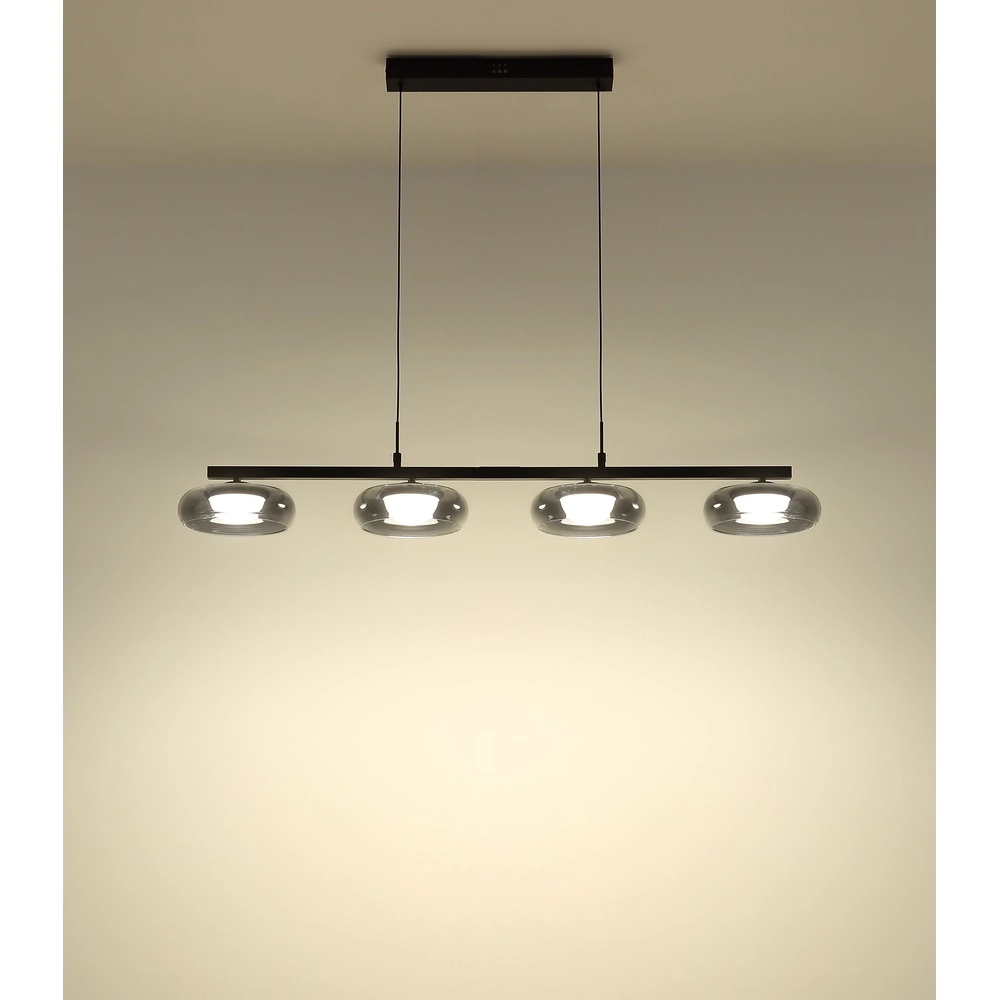 Design pendant lamp Carlene 4-light black Globo 9007371569182