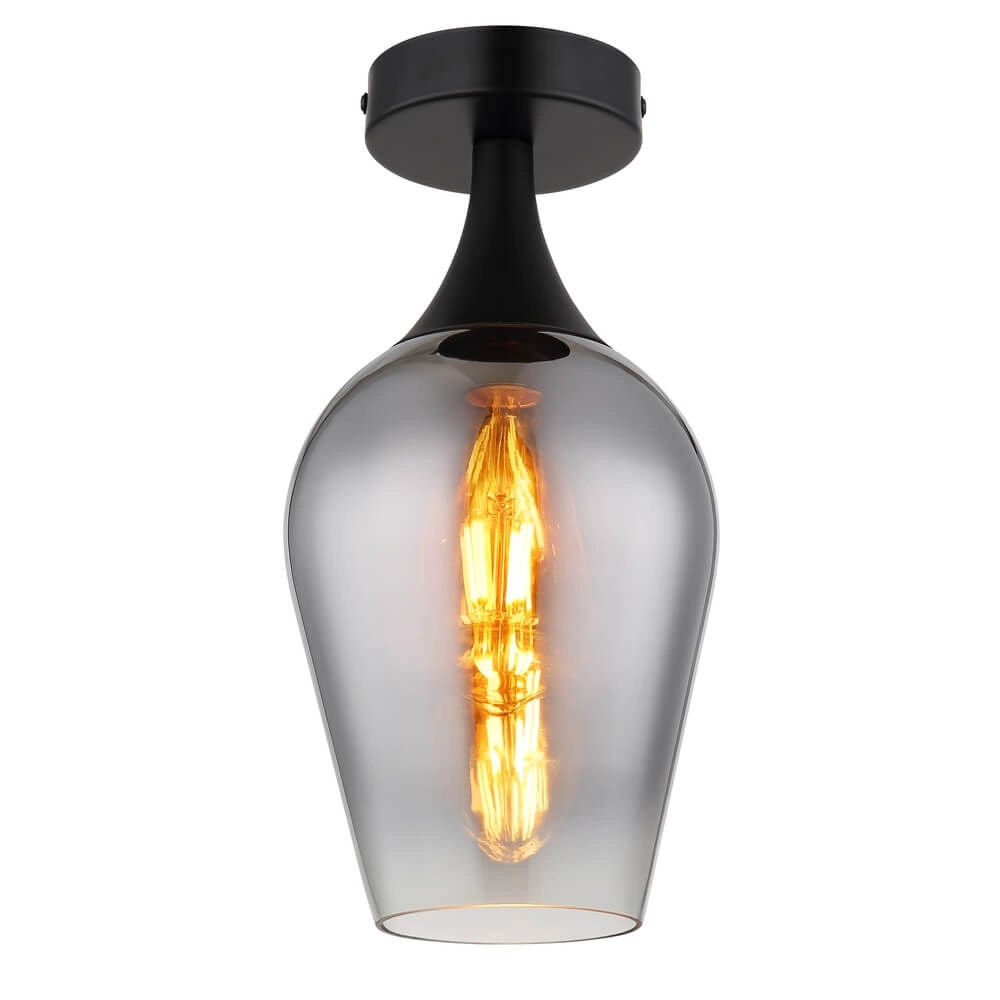 Ceiling lamp Lavus smoke glass Ø 15cm