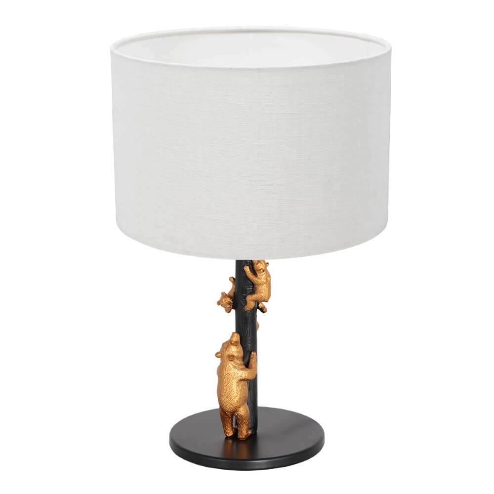 Design table lamp Animaux with sand linen hood