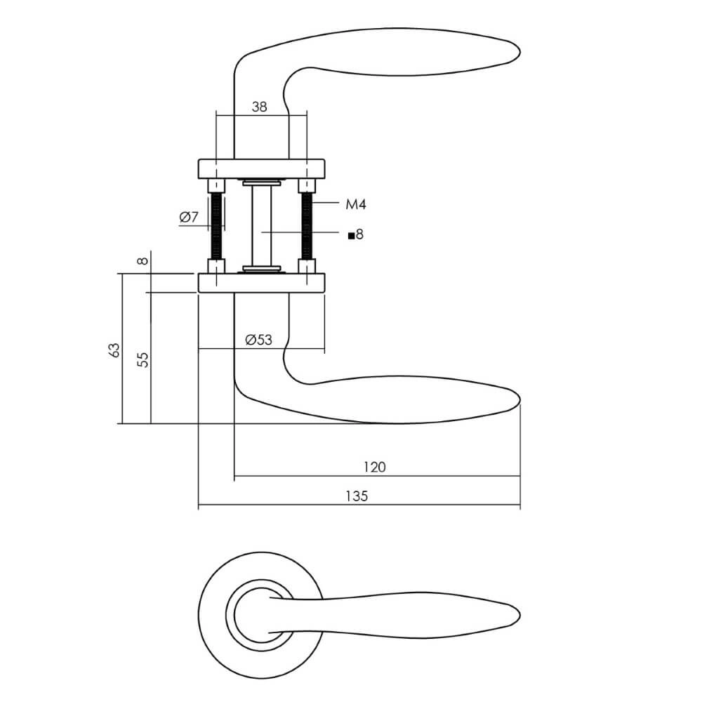 Complete door handle set Jupiter Stainless steel Intersteel 8714186634578