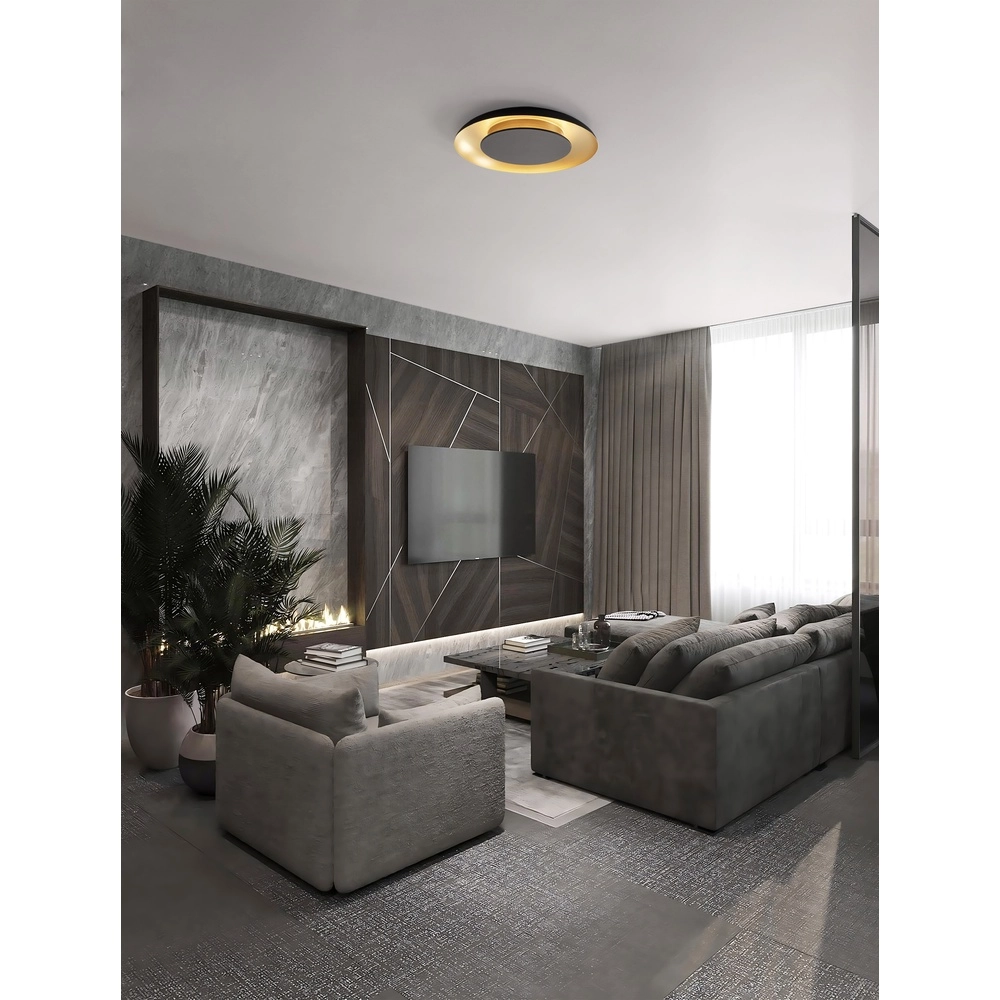 Design ceiling lamp Epos Ø 60cm black with gold Lyora 5212017463210