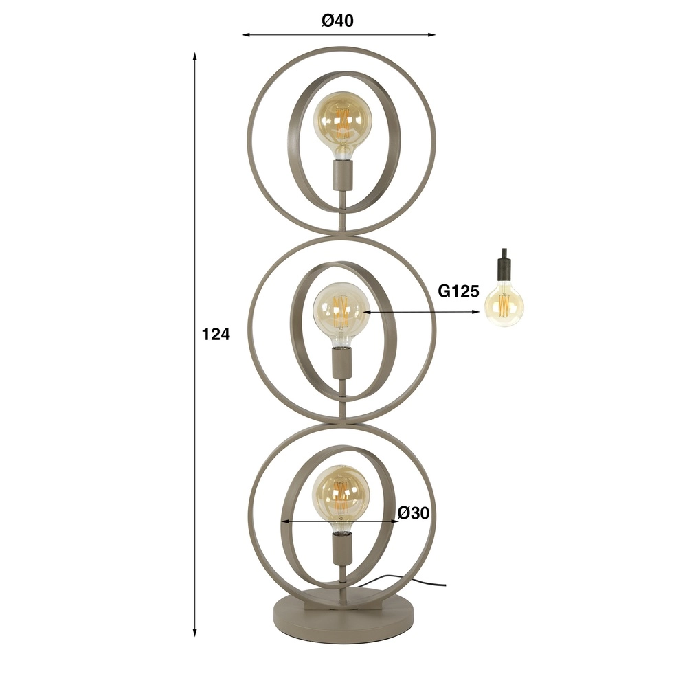 3-Light Sand Floor Lamp Turn E27 - Ø 40cm Lyora 8716803513075