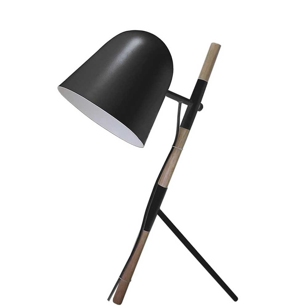 Country table lamp Sensa Tripod black with wood