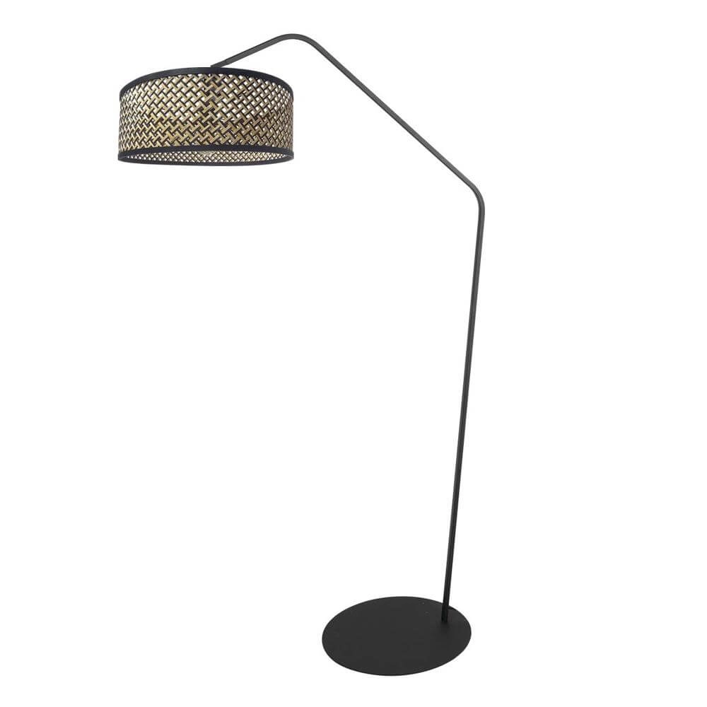 Floor lamp Zig-Zag black with rattan shade Ø 40cm Steinhauer 8712746179194
