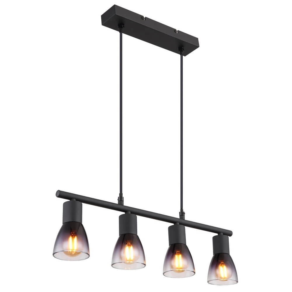 Black pendant lamp Satella 4-light