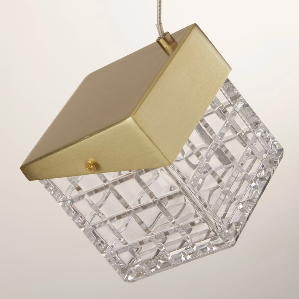 Design pendant lamp Cuboid 1-light gold Searchlight 5053423302157