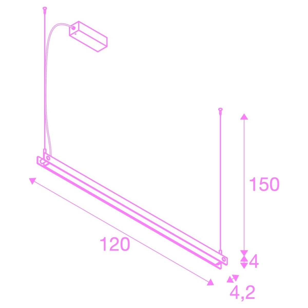 Led pendant light Noya 120cm black SLV 4024163236843