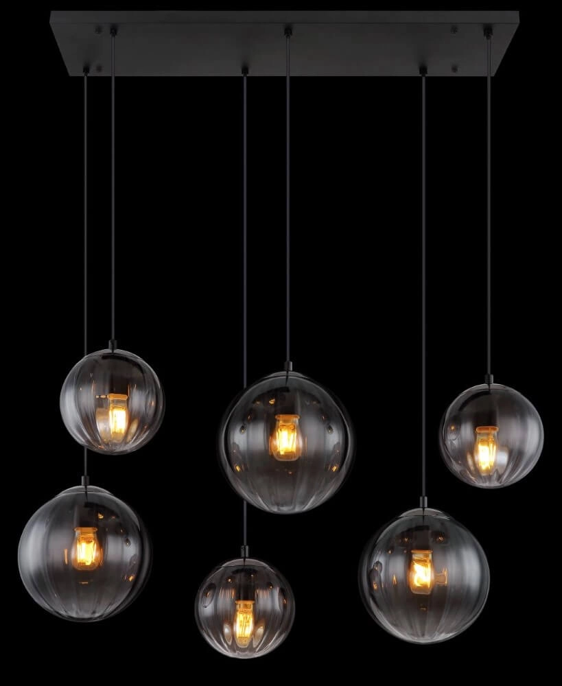 6-light pendant lamp Dallerta smoke glass Globo 9007371455560