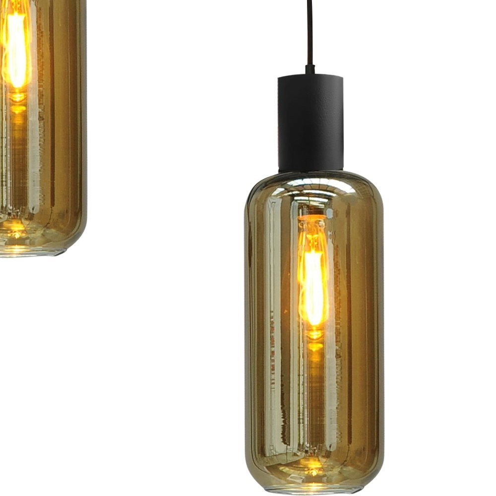 Black dining room hanging lamp Bounty 5-light cylindrical glass Masterlight 8718121248486
