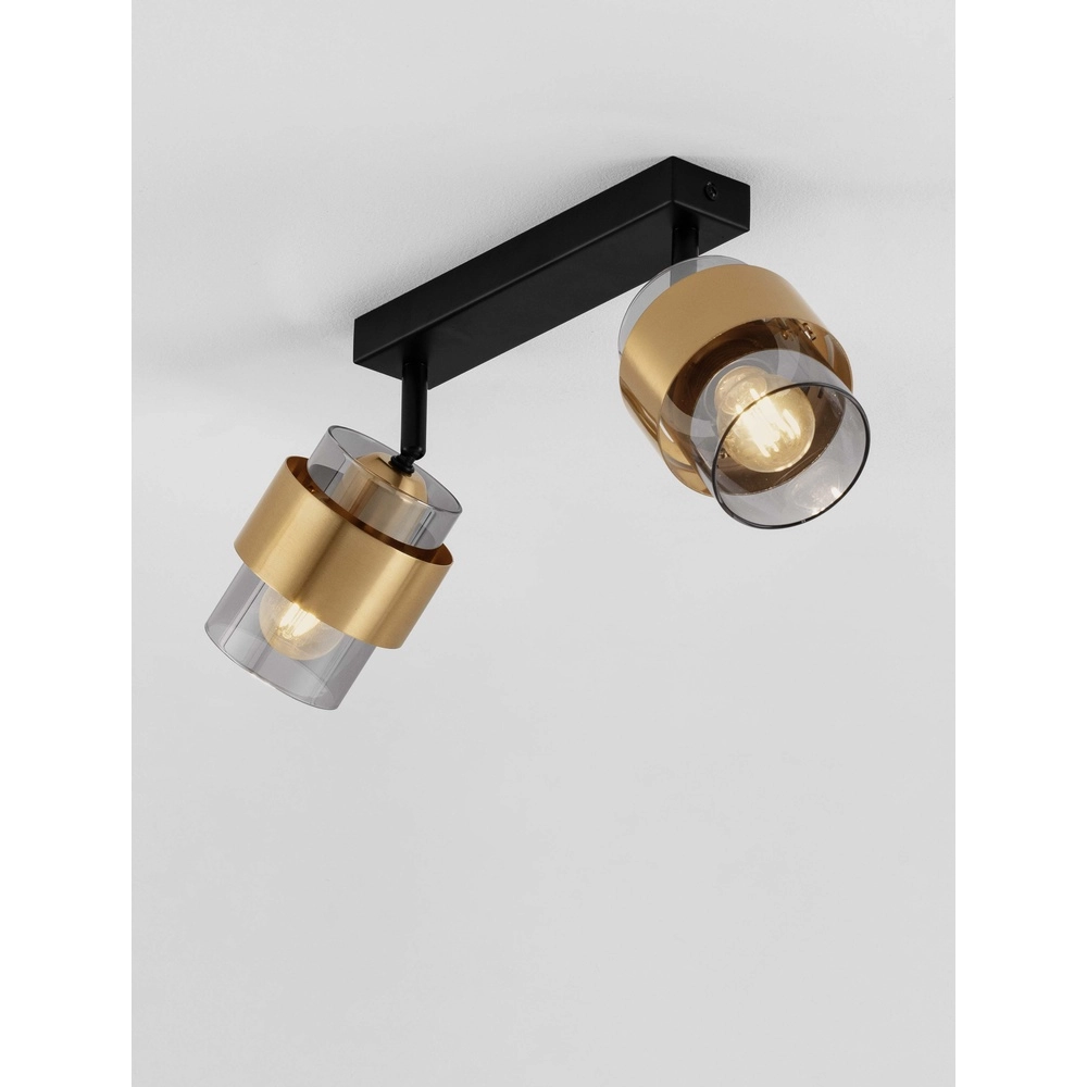 Ceiling lamp Sianna 2-light black with gold Lyora 5212017452603
