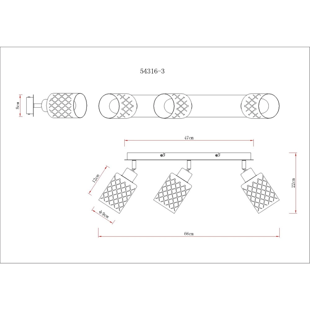 Design ceiling lamp Alonso 3-light black Globo 9007371569250