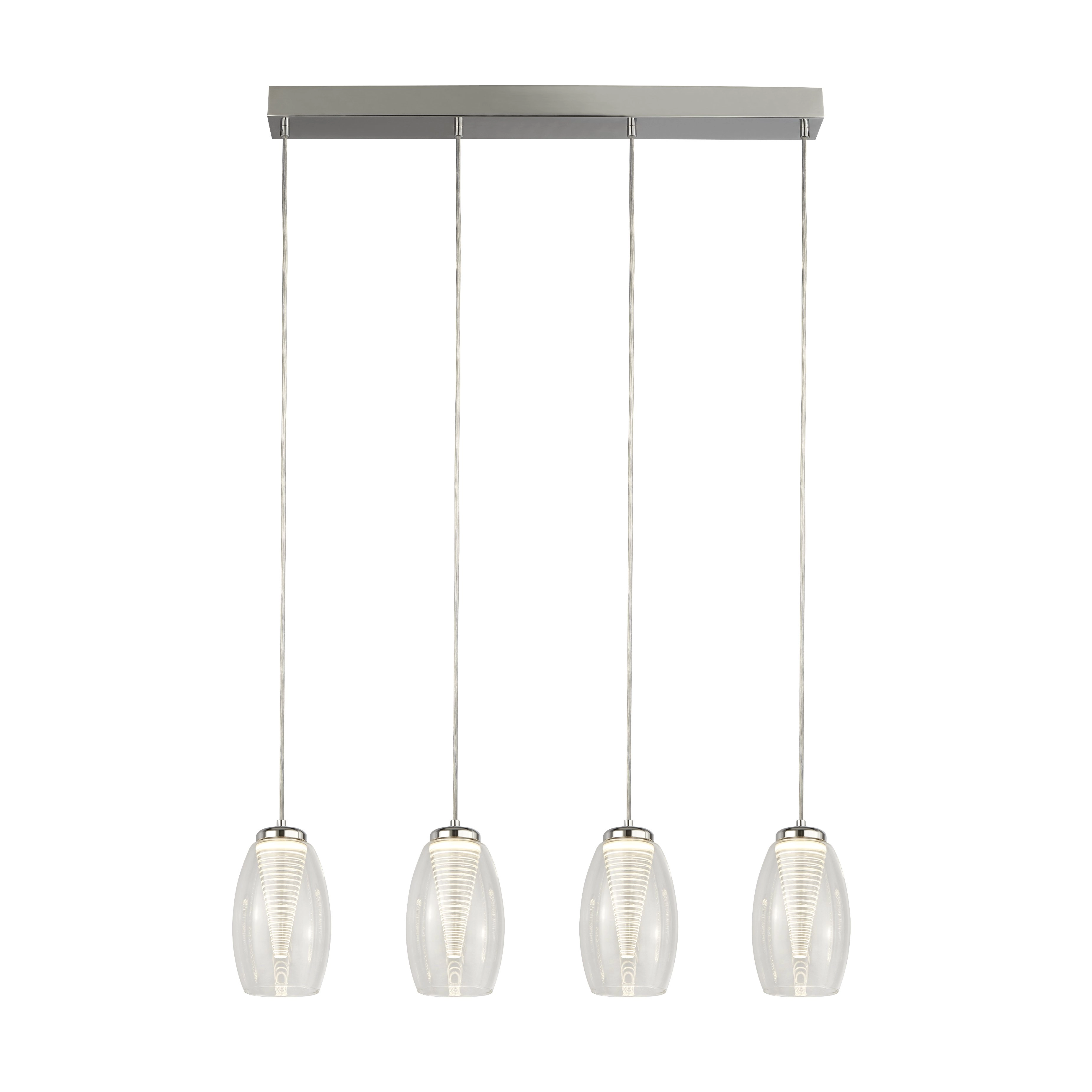 Dining room pendant lamp Cyclone Grey with clear glass Searchlight 5053423174532