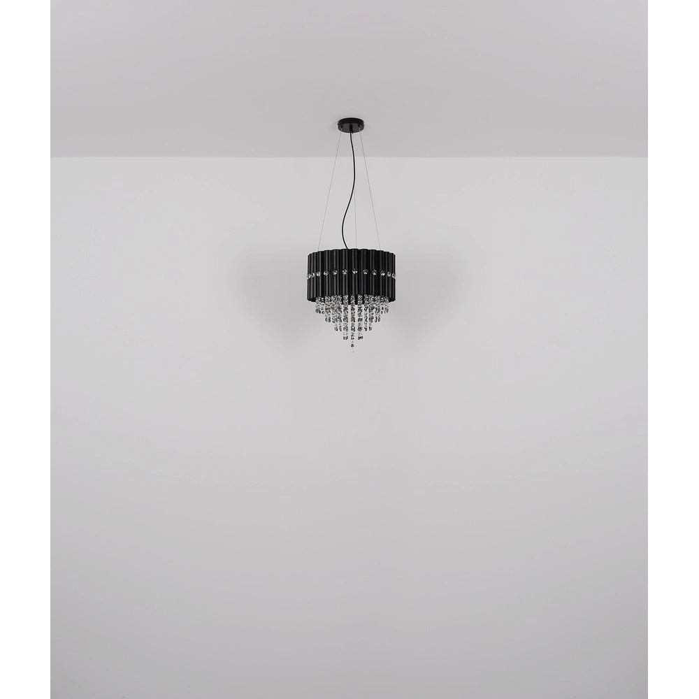 Pendant lamp Eleos black with crystal Globo 9007371528431