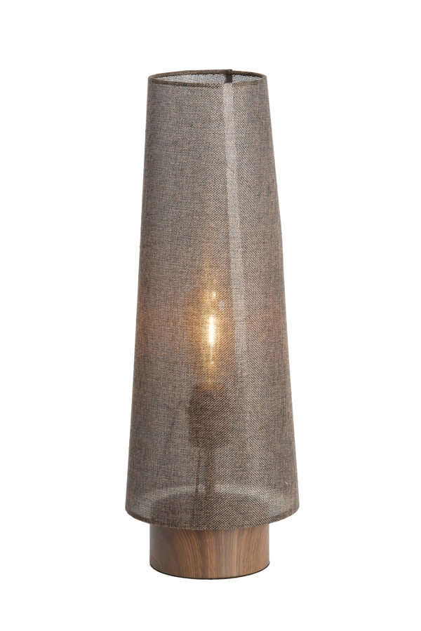 Brown table lamp Howie wood Ø 19cm