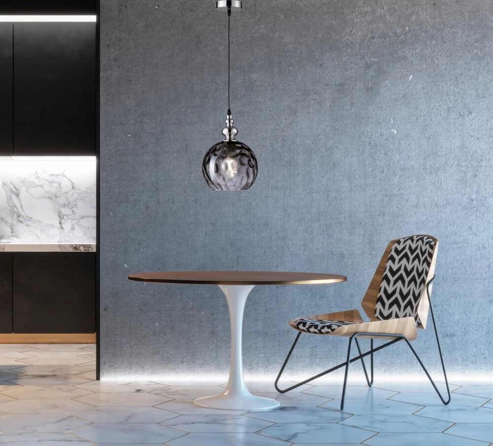 Glass hanging lamp Uller with smoke glass Fischer & Honsel 4001133695664