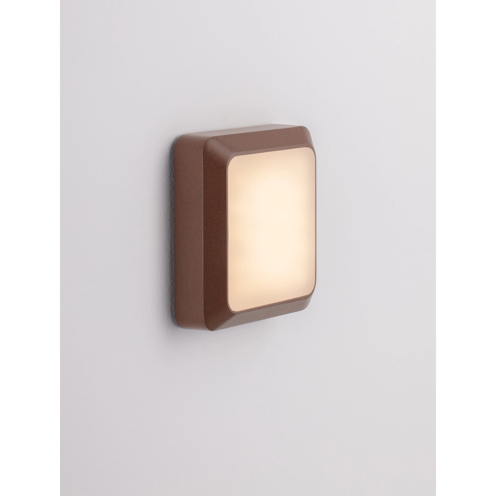 Square wall lamp Appia Rusty brown
