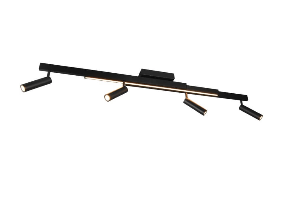 4-light LED spot Zeno black Trio 4017807622904