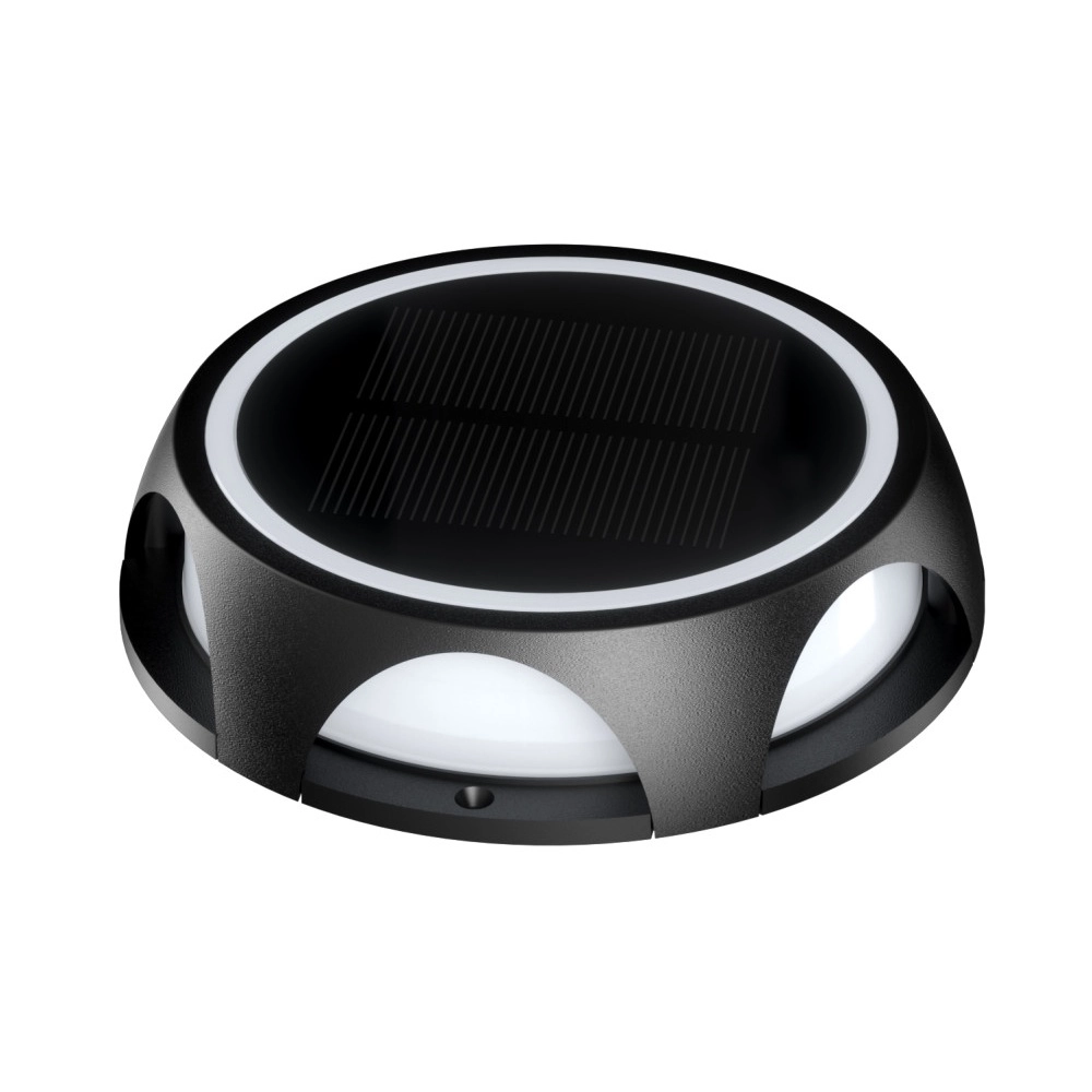Solar ground lamp True black - round
