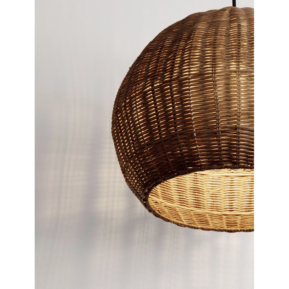 Pendant lamp Rielo black with rattan Lyora 5212017487957