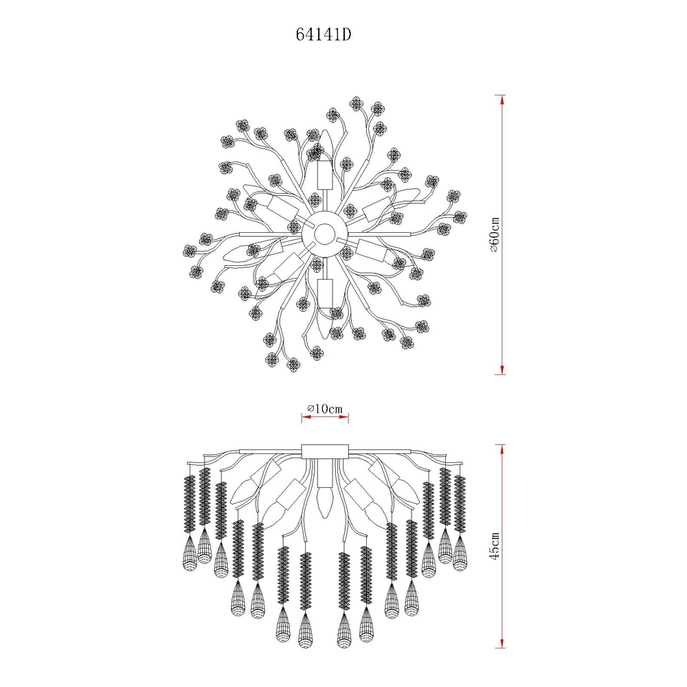 Ceiling lamp Kinga silver grey Ø 60cm Globo 9007371578979