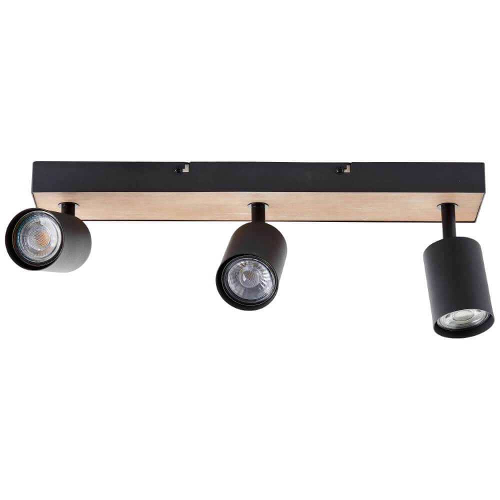 3-light lamp Jello Wood black with wood Brilliant 4004353428395