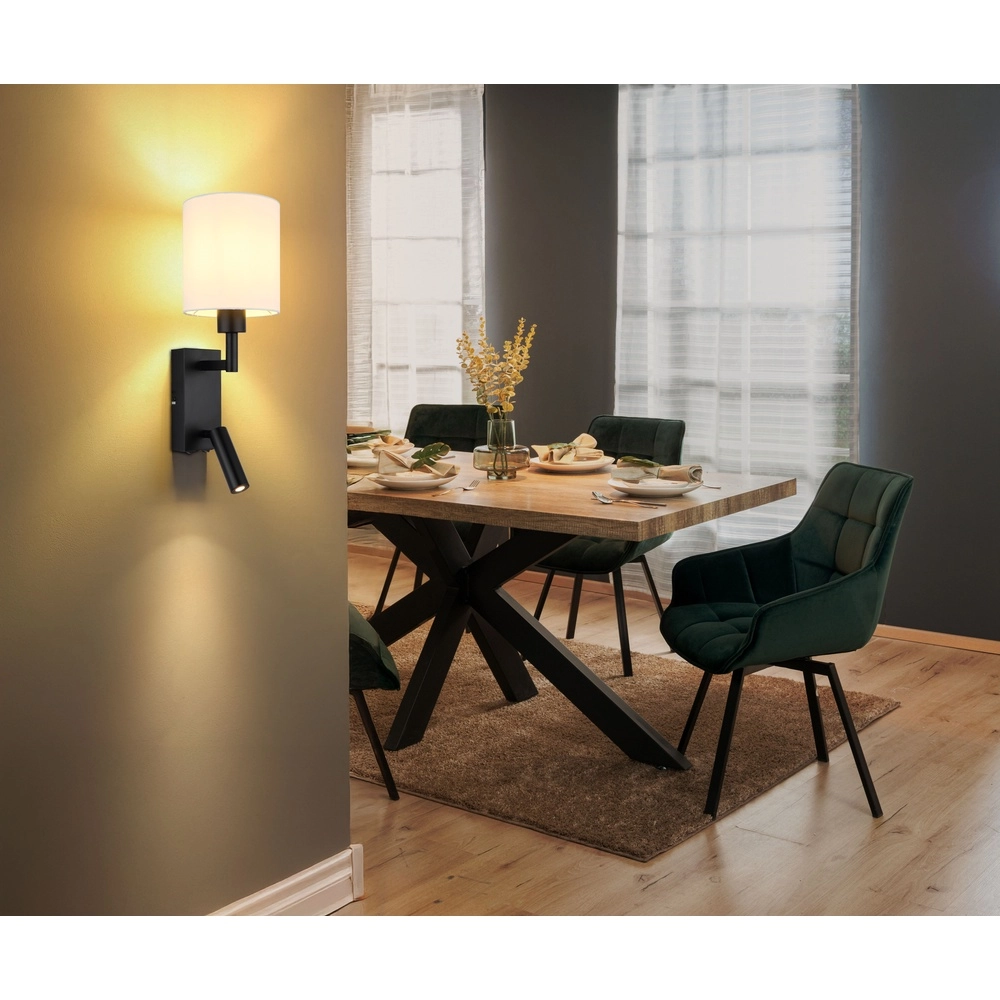 Bedside lamp Zamora black with white hood Globo 9007371569892