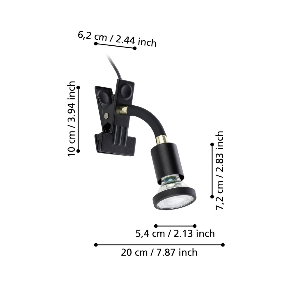Clamp spot Parrini 1 with switch Eglo 9008606377046
