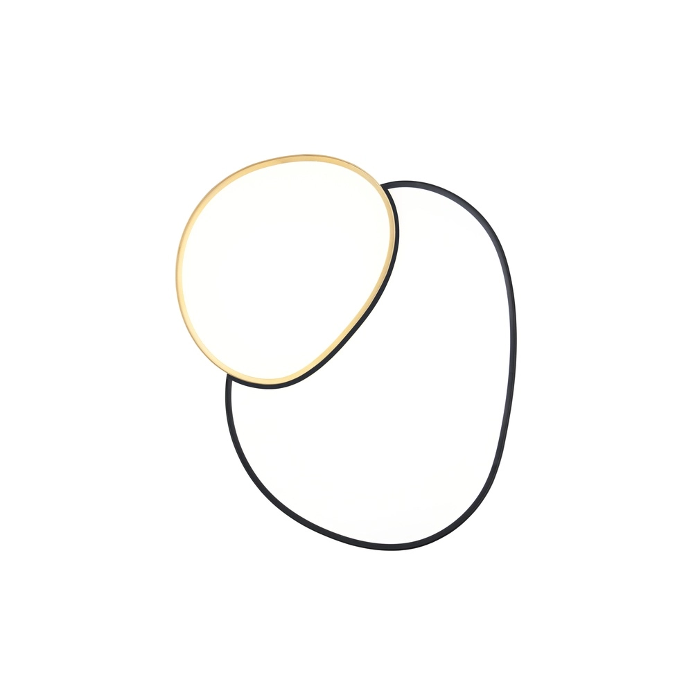 Organic ceiling light Rise 77cm black with gold Trio 4017807600629