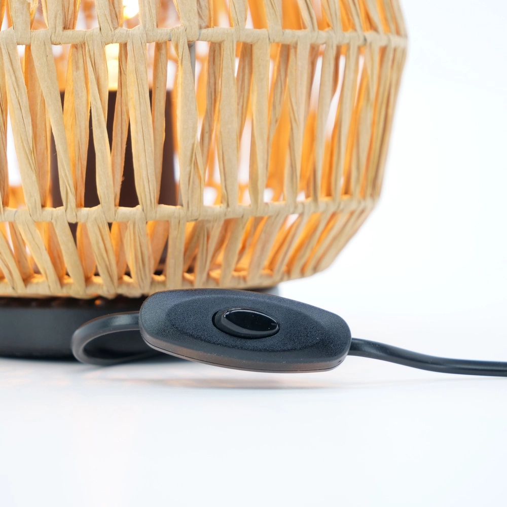 Rattan table lamp Sheldon Ø 21cm Eglo 9008606359806