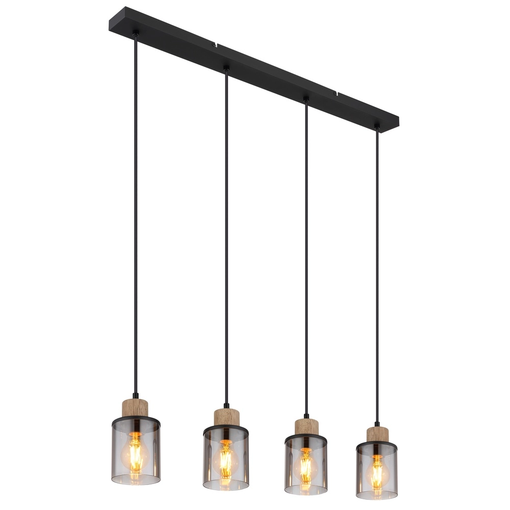4-light pendant lamp Reid Black