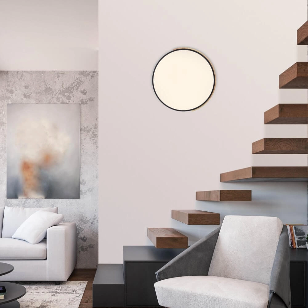 Round ceiling lamp Q-Bila black Paul Neuhaus 4012248366219