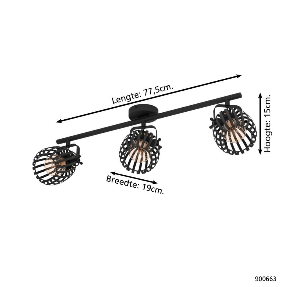Chic ceiling lamp Girona 3-light Eglo 9008606258604