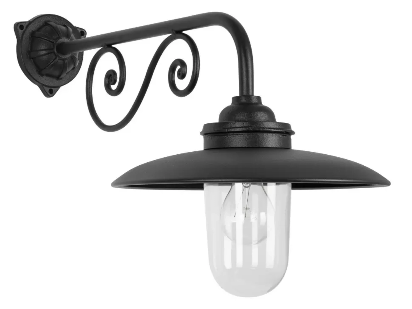 Black wall lamp Ardennes made of cast iron