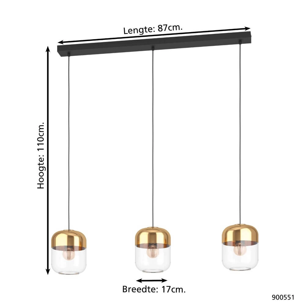 Gold dining room lamp Maryvilla Eglo 9008606244560