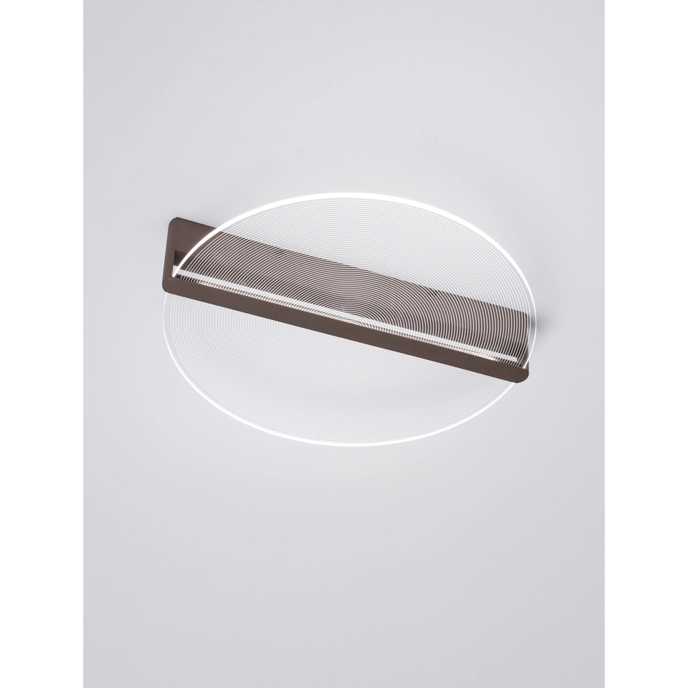 Sleek ceiling lamp Noah Ø 56cm coffee brown