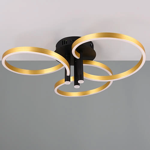 Curled led ceiling light Caruso gold - Ø 65,5cm Trio 4017807612967