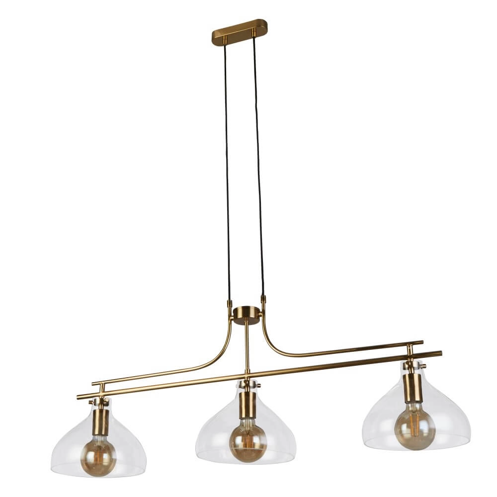 3-light pendant lamp Margarita gold