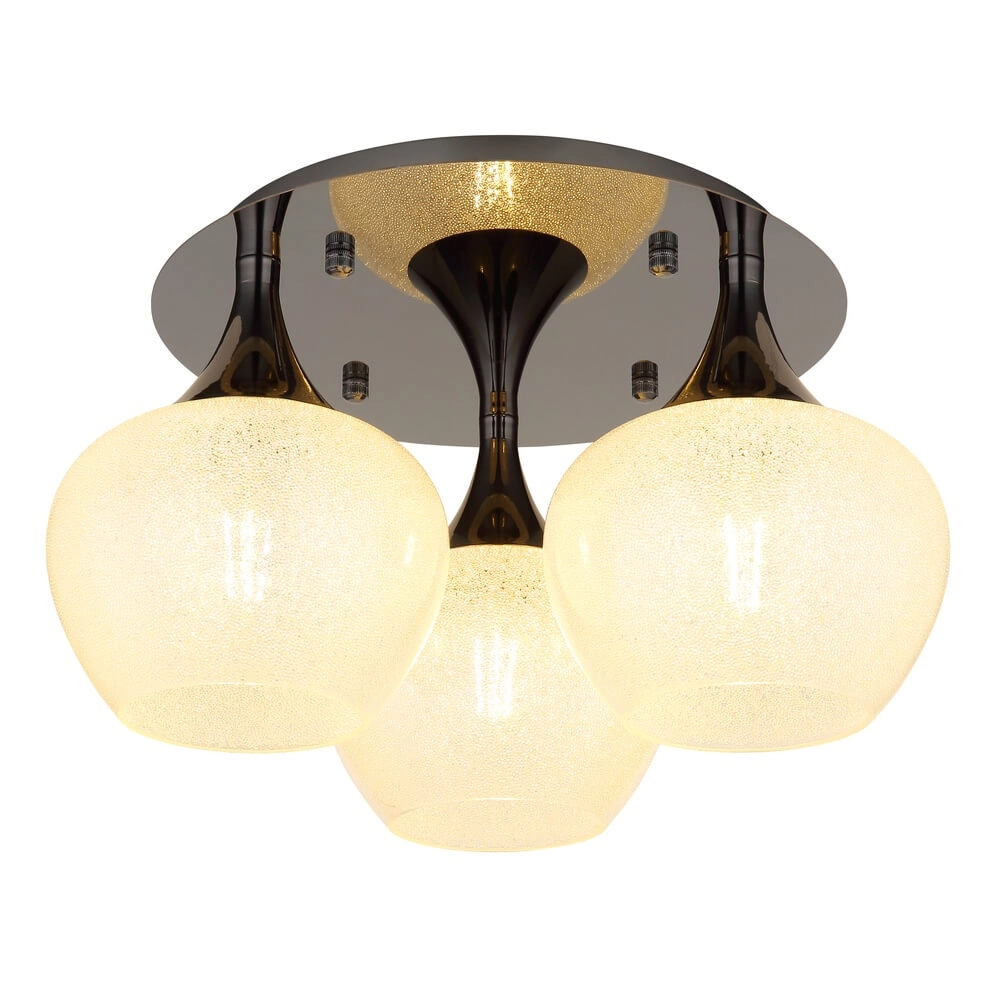 Anthracite ceiling lamp Maxy with white glass 3-lights Ø 45cm