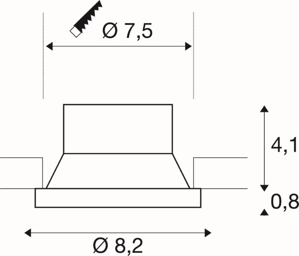Mounting ring New Tria 75 Round black - recessed with collar - without fitting SLV 4024163277181