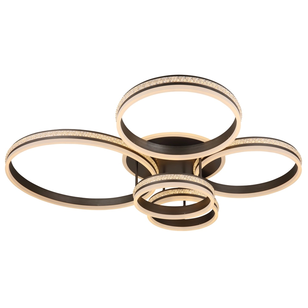 Design ceiling lamp Grouni 5 rings titanium brushed Globo 9007371457991