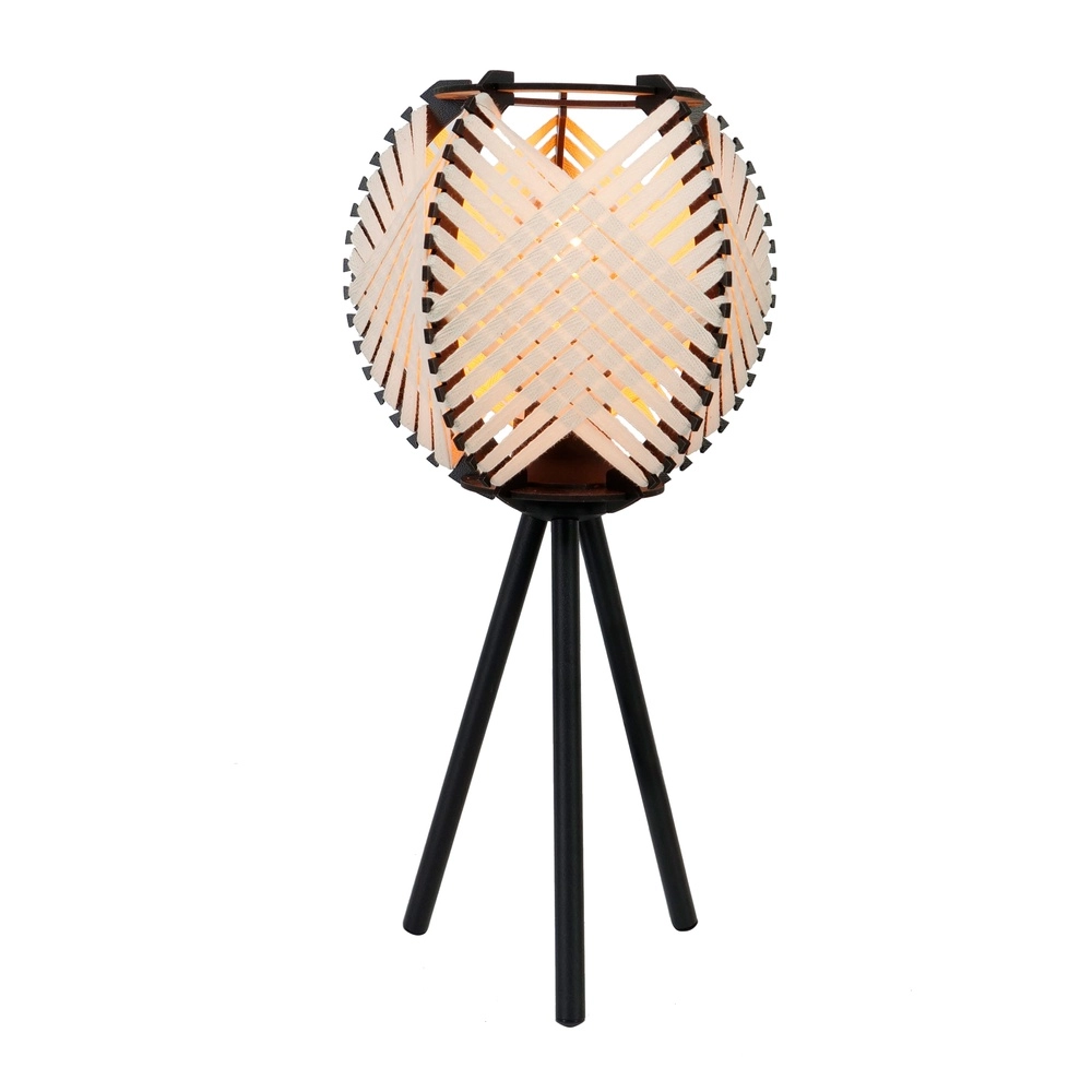 Table lamp Waverton black with cream textile