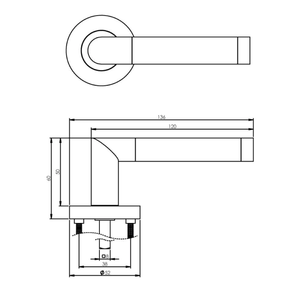Classic door handle Nicol chromium Intersteel 8714186144053